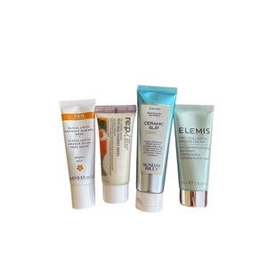 Travel Skincare Bundle - Elemis Cream, Sunday Riley Cleanser, Rep mask, REN mask